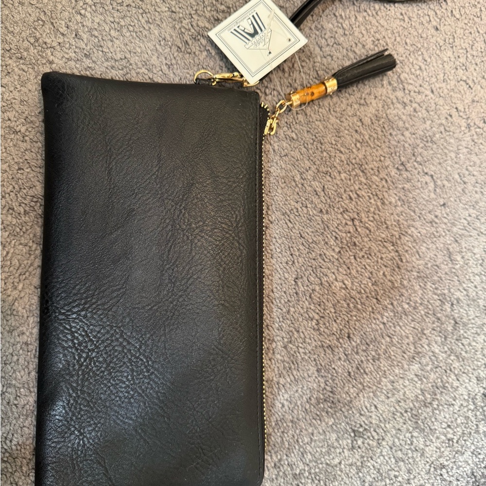 Elegant Black Leather Clutch